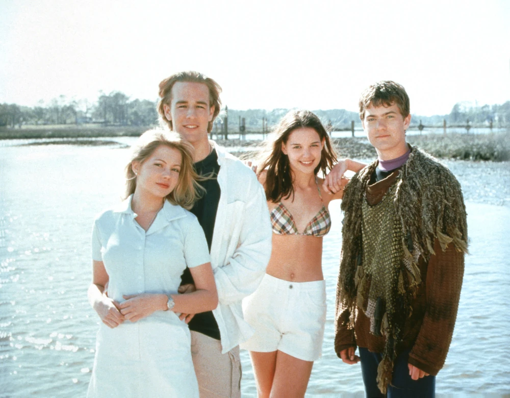 Le casting de Dawson's Creek au bord de l'eau : Michelle Williams, James Van Der Beek, Katie Holmes et Joshua Jackson
